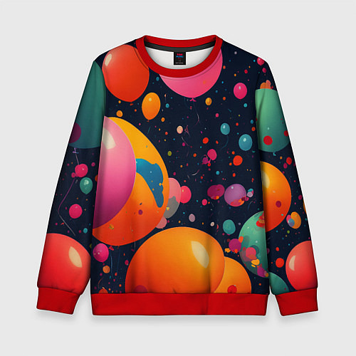 Детский свитшот Море шаров / 3D-Красный – фото 1