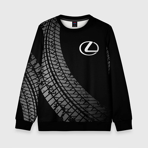 Детский свитшот Lexus tire tracks / 3D-Черный – фото 1