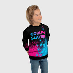 Свитшот детский Goblin Slayer - neon gradient: символ сверху, цвет: 3D-черный — фото 2