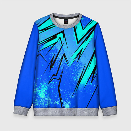Детский свитшот Sport uniform - синие брызки / 3D-Меланж – фото 1