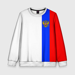 Свитшот детский Цвета России - герб, цвет: 3D-белый