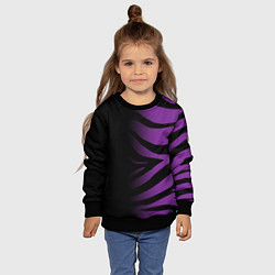 Свитшот детский Фиолетовый с черными полосками зебры, цвет: 3D-черный — фото 2