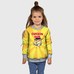 Свитшот детский Chicken Gun с пистолетами, цвет: 3D-меланж — фото 2