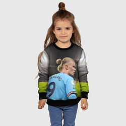 Свитшот детский Эрлинг Холанд Манчестер, цвет: 3D-черный — фото 2