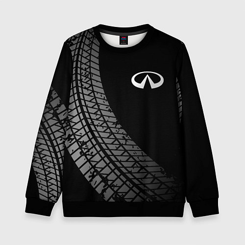 Детский свитшот Infiniti tire tracks / 3D-Черный – фото 1