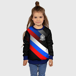 Свитшот детский Пограничные войска - флаг РФ, цвет: 3D-синий — фото 2