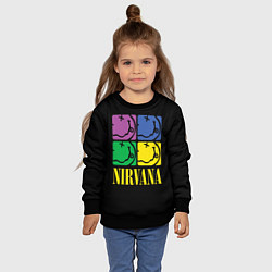 Свитшот детский NIRVANA - смайлы, цвет: 3D-черный — фото 2