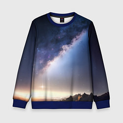 Свитшот детский Звёздное небо и горы, цвет: 3D-синий