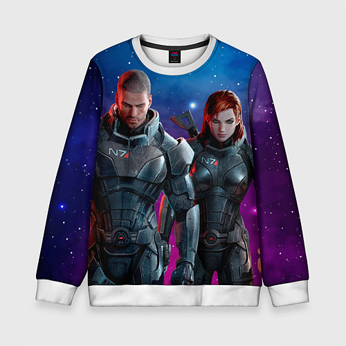 Детский свитшот Mass Effect N7 space / 3D-Белый – фото 1