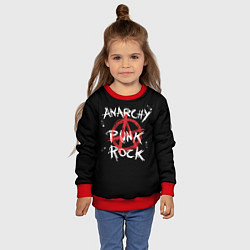 Свитшот детский Анархия - панк рок, цвет: 3D-красный — фото 2