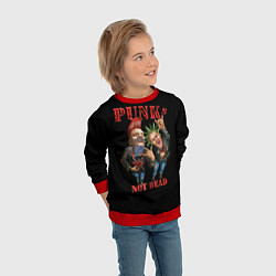 Свитшот детский Punks Not Dead - панки хой, цвет: 3D-красный — фото 2