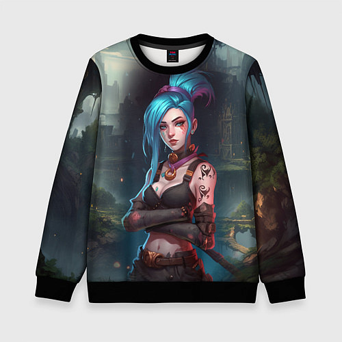 Детский свитшот Jinx league of legends / 3D-Черный – фото 1