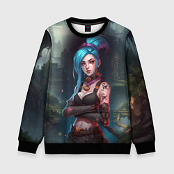 Свитшот детский Jinx league of legends, цвет: 3D-черный