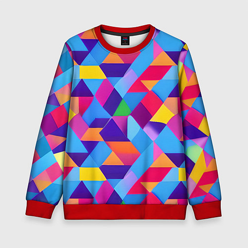 Детский свитшот Геометрическая абстракция красок / 3D-Красный – фото 1