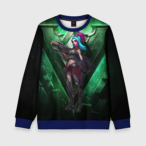 Детский свитшот Jinx art arcane league of legends / 3D-Синий – фото 1