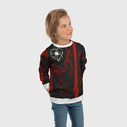 Свитшот детский Гранж, разводы и паук, цвет: 3D-белый — фото 2