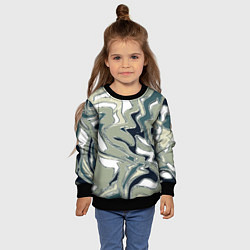 Свитшот детский Абстракция оливковый, цвет: 3D-черный — фото 2