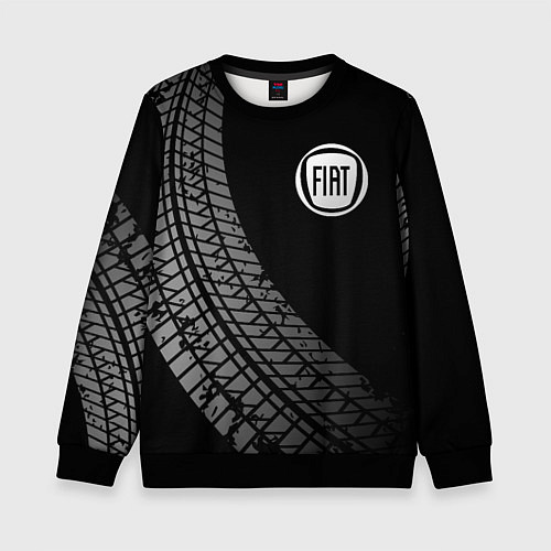 Детский свитшот Fiat tire tracks / 3D-Черный – фото 1