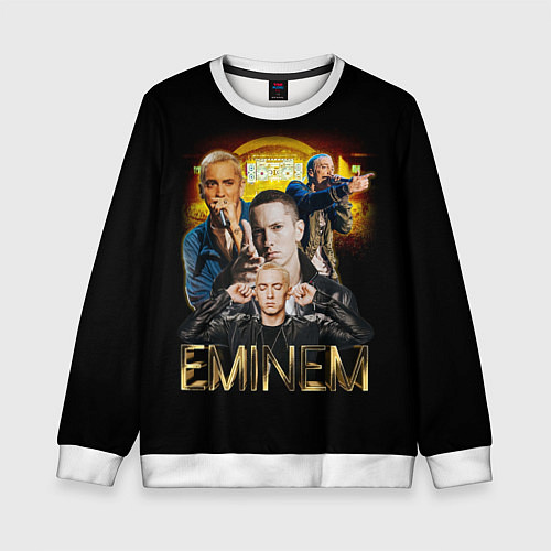 Детский свитшот Eminem, Marshall Mathers / 3D-Белый – фото 1