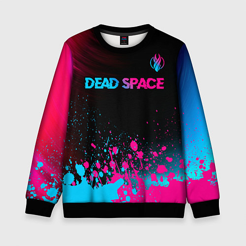 Детский свитшот Dead Space - neon gradient: символ сверху / 3D-Черный – фото 1