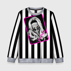Свитшот детский Барби и полосы, цвет: 3D-меланж