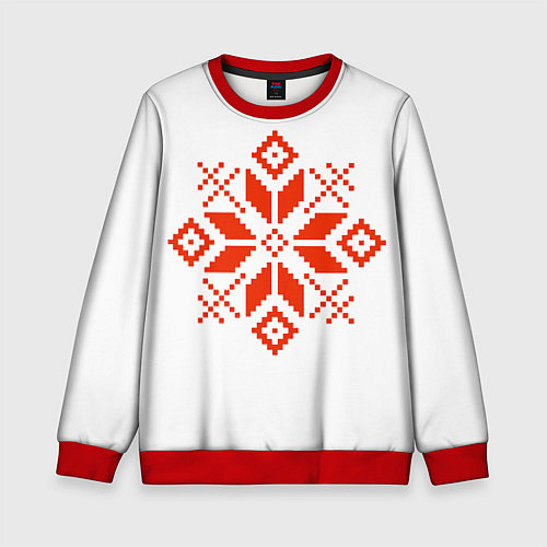 Детский свитшот Удмуртский узор / 3D-Красный – фото 1