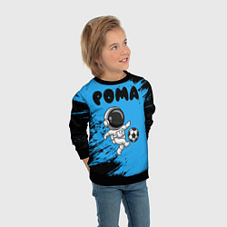 Свитшот детский Рома космонавт футболист, цвет: 3D-черный — фото 2