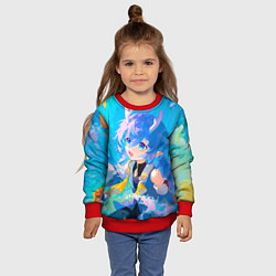 Свитшот детский Хонкай: Стар Рейл Байлу, цвет: 3D-красный — фото 2