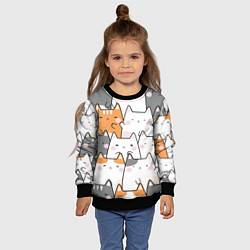 Свитшот детский Семья котиков, цвет: 3D-черный — фото 2