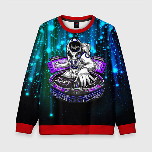 Детский свитшот Space DJ - neon starfall / 3D-Красный – фото 1