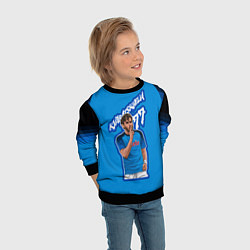 Свитшот детский Хвича Кварацхелия ФК Наполи 77, цвет: 3D-черный — фото 2