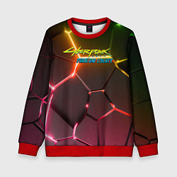 Свитшот детский Cyberpunk 2077 phantom liberty logo neon, цвет: 3D-красный