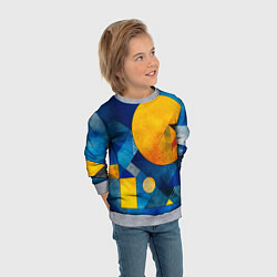 Свитшот детский Жёлтая и синяя геометрия, цвет: 3D-меланж — фото 2