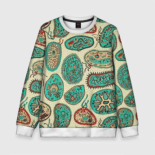 Детский свитшот Бактерии / 3D-Белый – фото 1