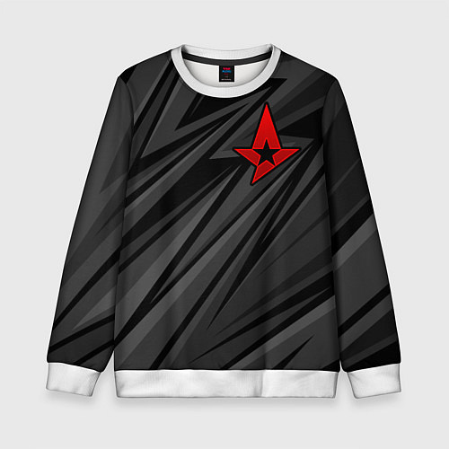 Детский свитшот Astralis - монохромный / 3D-Белый – фото 1