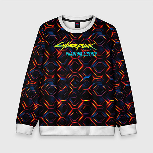 Детский свитшот Cyberpunk 2077 phantom liberty dark abstract / 3D-Белый – фото 1