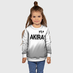 Свитшот детский Akira glitch на светлом фоне: символ сверху, цвет: 3D-белый — фото 2