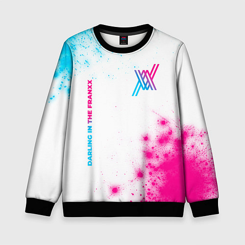 Детский свитшот Darling in the FranXX neon gradient style: надпись / 3D-Черный – фото 1