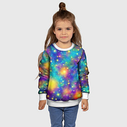 Свитшот детский Звездный космос, сияющий волшебством, цвет: 3D-белый — фото 2