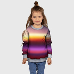 Свитшот детский Закат, абстрактные полосы с размытием, цвет: 3D-меланж — фото 2