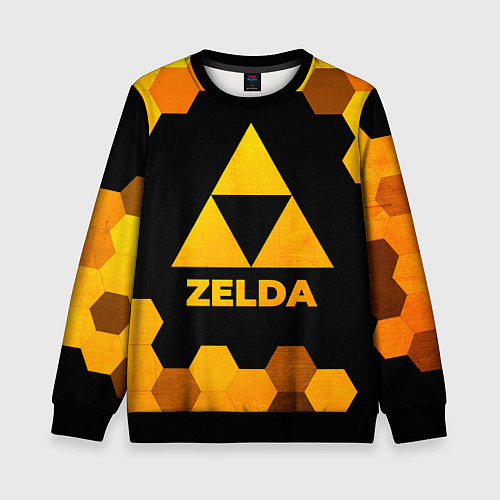 Детский свитшот Zelda - gold gradient / 3D-Черный – фото 1