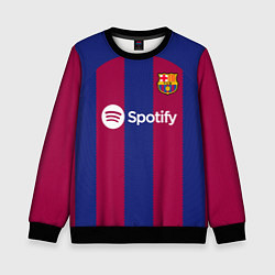 Свитшот детский ФК Барселона форма 2324 домашняя, цвет: 3D-черный