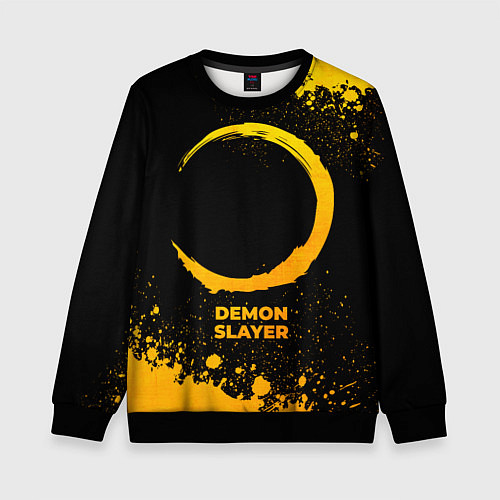 Детский свитшот Demon Slayer - gold gradient / 3D-Черный – фото 1