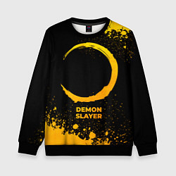 Свитшот детский Demon Slayer - gold gradient, цвет: 3D-черный