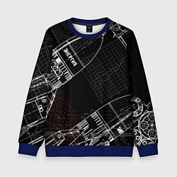 Свитшот детский Чертеж ракеты, цвет: 3D-синий