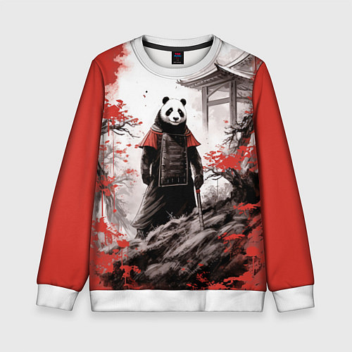 Детский свитшот Panda samurai / 3D-Белый – фото 1