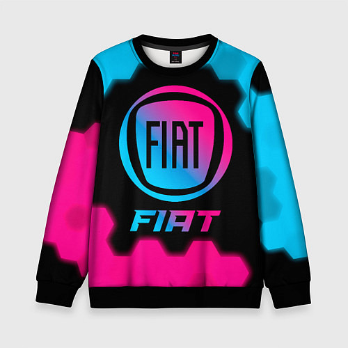 Детский свитшот Fiat - neon gradient / 3D-Черный – фото 1