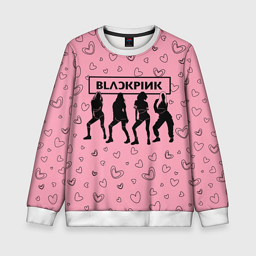 Детский свитшот Blackpink силуэт / 3D-Белый – фото 1