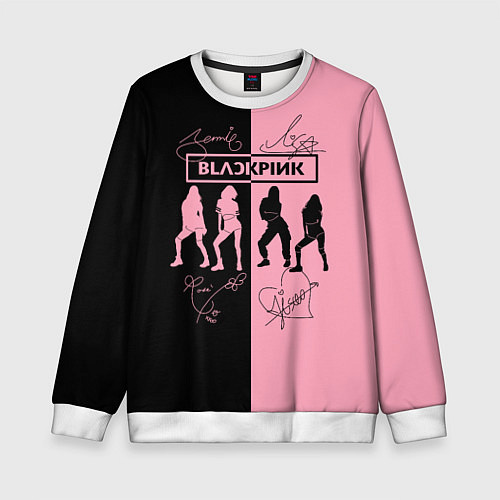 Детский свитшот Blackpink силуэт девушек / 3D-Белый – фото 1