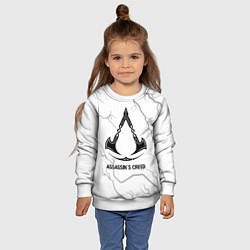 Свитшот детский Assassins Creed glitch на светлом фоне, цвет: 3D-белый — фото 2